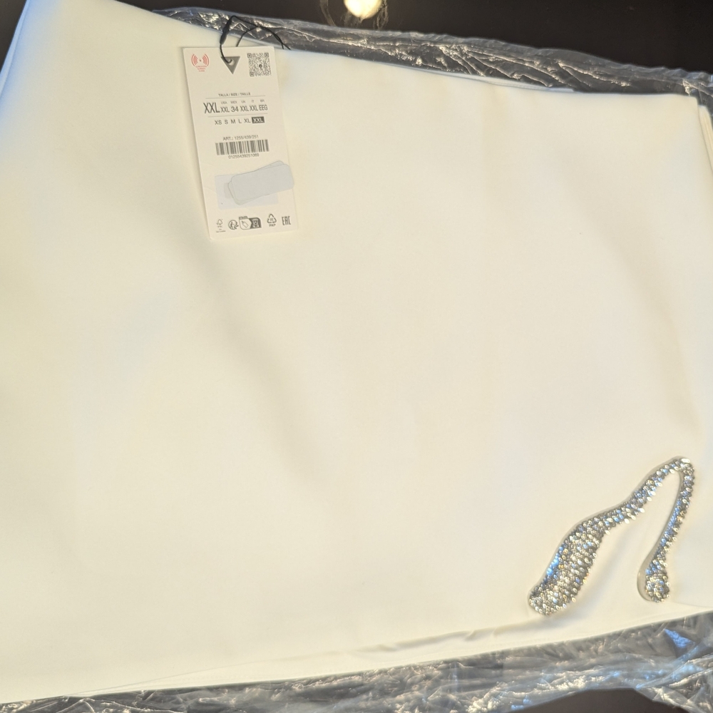 White Skirt with Silver Embellishment